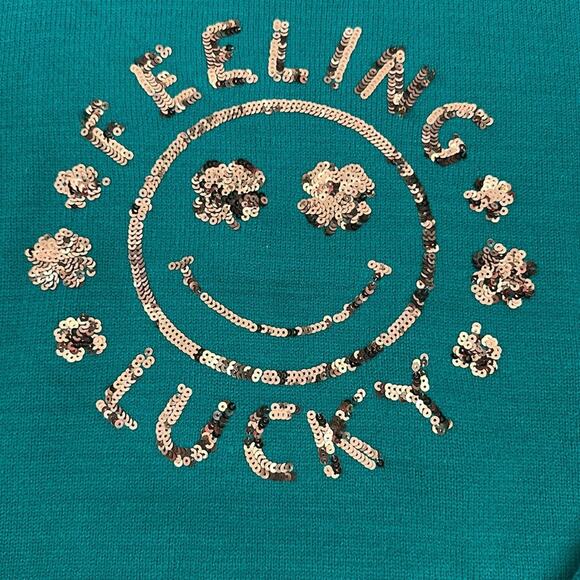 Feeling Lucky St Patrick's Day Sweater Green and Gold Size XL - Picture 2 of 6